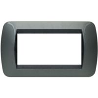 Living International - Metallic plate in dark steel 4-seater metal