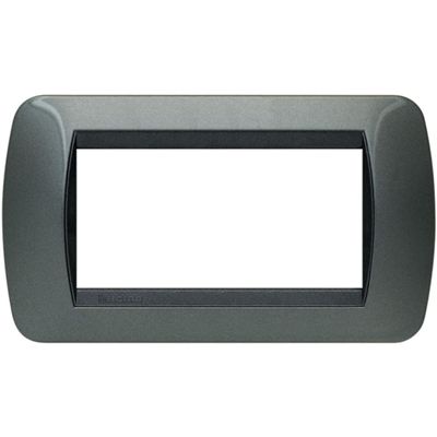 Living International - Placa metálica de acero oscuro de 4 plazas