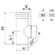 GBD PLT87-150 - Té simple paroi MF 87° en acier inoxydable 150