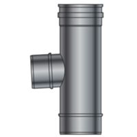 GBD PLTR80-100 - MF 87° single wall stainless steel tee 100 with 80 reduction