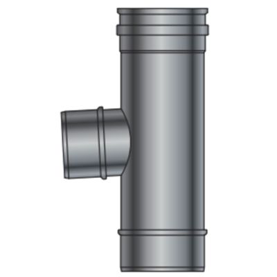 GBD PLTR80-130 - Té simple paroi MF 87° en acier inoxydable 130 avec réduction de 80