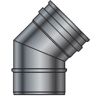 GBD PLG45-80 - 45° single-wall stainless steel 80 bend