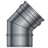 GBD PLG45-180 - Coude simple paroi 45° en acier inoxydable 180