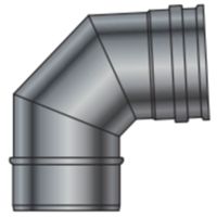 GBD PLG87-180 - Coude simple paroi 87° en acier inoxydable 180