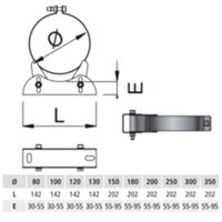 GBD PLSR-130 - Adjustable Wall Bracket 130 Stainless Steel
