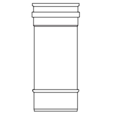 GBD N/PL50-100 - Elemento lineal 450 mm 100 acero inoxidable negro de pared simple