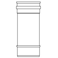 GBD N/PL100-100 - elemento lineare 950 mm 100 inox nero monoparete