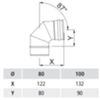 GBD N/PLG87-100 - 87° elbow 100 black stainless steel single wall
