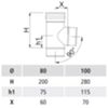 GBD N/PLT87-8 - Te de acero inoxidable negro de pared simple 87° 80