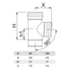 GBD N/PLT87F-80 - 90° 80 single-wall black stainless steel tee