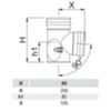 GBD N/PLT87ISP-80 - Conexión en T de 90° de acero inoxidable negro de pared simple inspeccionable
