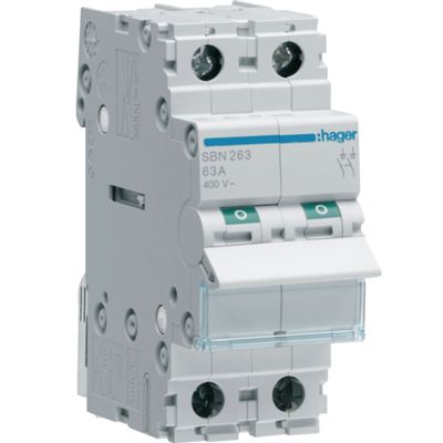 Interrupteur-sectionneur Hager SBN263 - 2P 63A CA