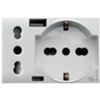 Ave 44609015USB Whitek - toma universal/bypass + USB A/C