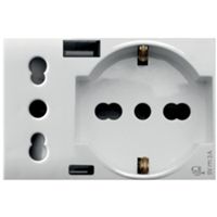 Ave 44609015USB Whitek - presa universale/bipasso + USB A/C