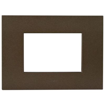 Serie 44 - Placa Smart Easy en tecnopolímero 3 plazas bronce