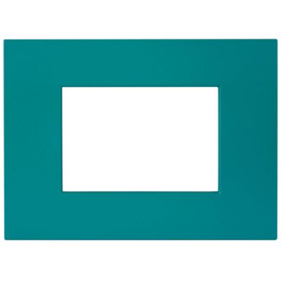 Series 44 - Smart Easy plate in technopolymer 3 places teal
