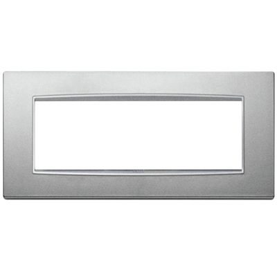 Vimar 20657.N13 Eikon - Placa 7 módulos en plata mate