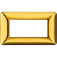 Matix - placca Galvanics in tecnopolimero 4 posti colore oro lucido