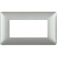 Matix - Placa metálica en tecnopolímero 4 plazas, color plata