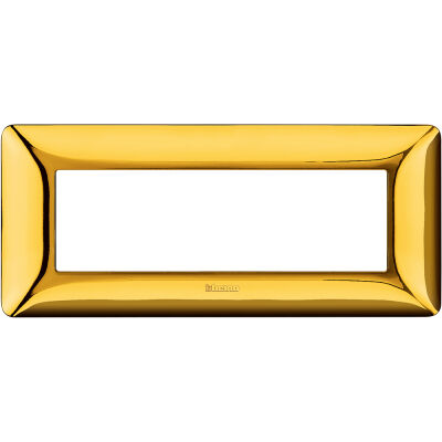 Matix - placca Galvanics in tecnopolimero 6 posti colore oro lucido