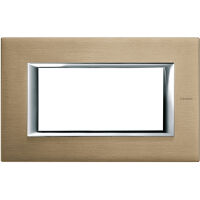 BTicino HA4804NX Axolute - Placa de titanio cepillado de 4 módulos