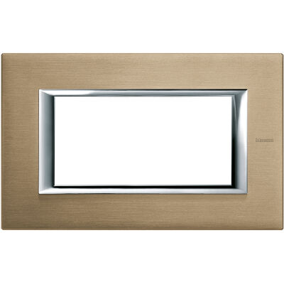 BTicino HA4804NX Axolute - 4-module brushed titanium plate