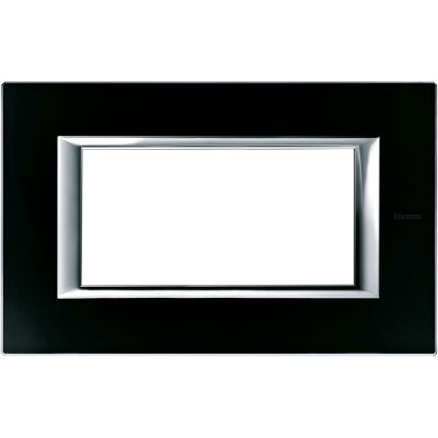 BTicino HA4804VNN Axolute - Plaque de recouvrement 4 modules en verre noir nuit