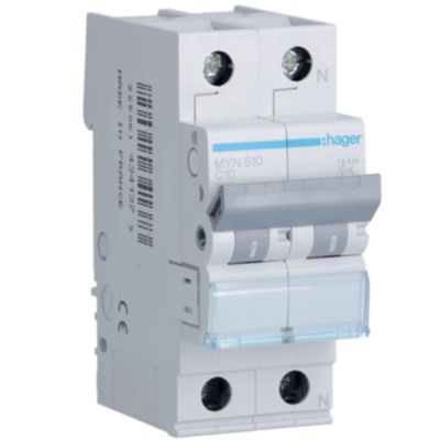 Hager MYN510 - disyuntor 1P+N C10 4,5KA 2M
