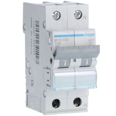 Hager MYN532 - magnetotermico 1P+N C32 4.5KA 2M