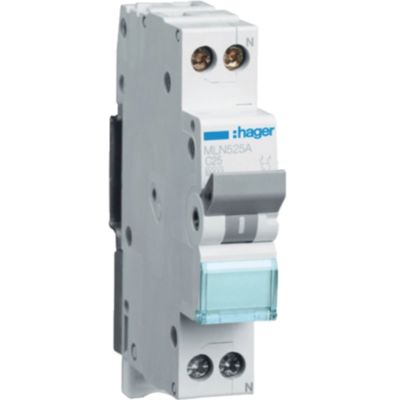 Hager MLN525A - magnetotermico 1P+N C25 6KA 1M