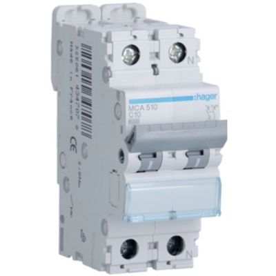 Hager MCA510 - disyuntor 1P+N C10 6KA 2M