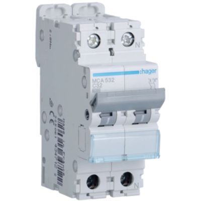 Hager MCA532 - circuit breaker 1P+N C32 6KA 2M