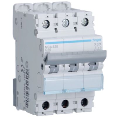 Hager MCA320 - magnetotermico 3P C20 6KA 3M