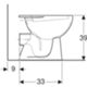 Geberit 500.875.00.1 - Inodoro de pie Colibrì con salida a pared