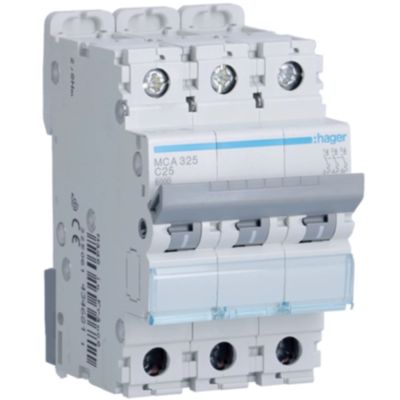 Hager MCA325 - 3P C25 6KA 3M circuit breaker