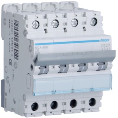 Hager MCA406 - magnetotermico 4P C6 6KA 4M
