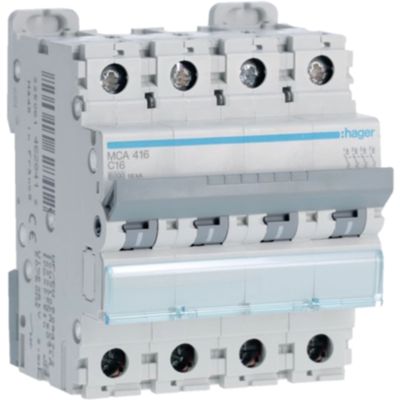 Hager MCA416 - magnetotermico 4P C16 6KA 4M