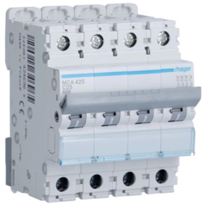 Hager MCA425 - 4P C25 6KA 4M circuit breaker