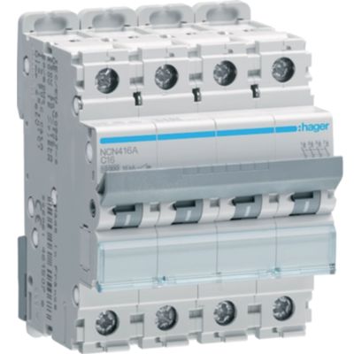 Disjoncteur Hager NCN416A - 4P C16 10KA 4M
