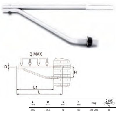 RCM 254340000 - coppia mensole bianche l. 345 mm