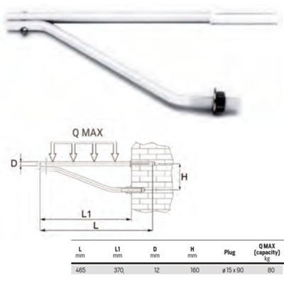 RCM 254460000 - pair of white shelves, 465 mm wide