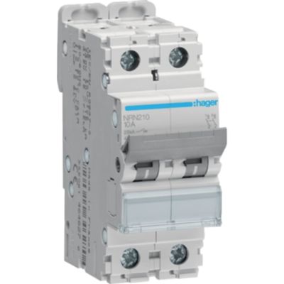 Hager NRN210 - 2P C10 25KA 2M circuit breaker