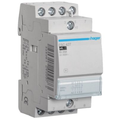 Hager ESC427 - Contactor ecológico 2NO+2NC 25A 2M