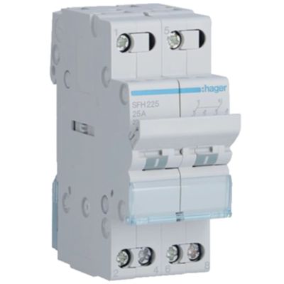 Hager SFH225 - commutatore 1-2 2NA+2NC 2P 25A 2M