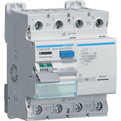 Hager CDB640E - differential 4P 40A 0.03AB