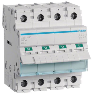 Hager SBN490 - Seccionador de interruptor 4P 100A