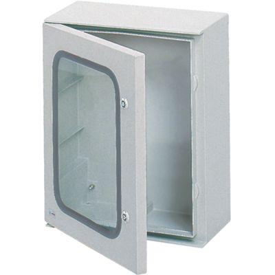 Hager FL254B - Panel de poliéster con puerta transparente Orion Plus de 35 x 30