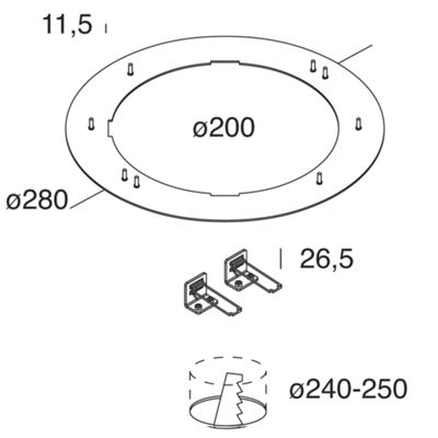Novalux 11814.01 - Adaptador de orificio de 250 mm GINNY/SLIM/NIK