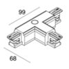 Novalux 106713.02 - giunto a T esterno dx ALL-TRACK nero