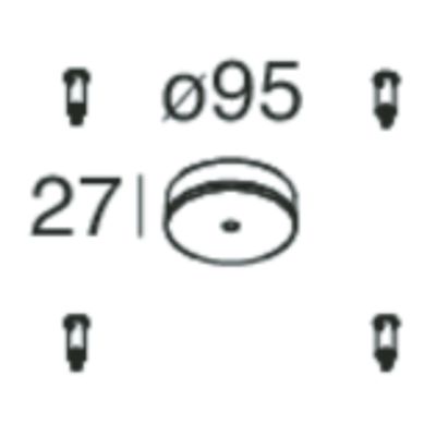 Novalux 105157.02 - 95 mm black remote power ceiling rose